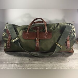Gokeys Battenkill Leather Canvas Duffel Duffle Gym Travel Weekender Bag Vtg Pack